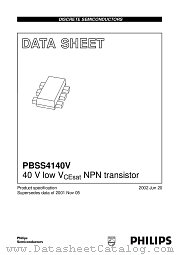 PBSS4140V datasheet pdf Philips