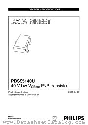 PBSS5140U datasheet pdf Philips