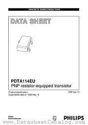 PDTA114EU datasheet pdf Philips