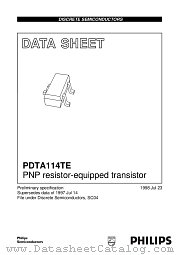 PDTA114TE datasheet pdf Philips