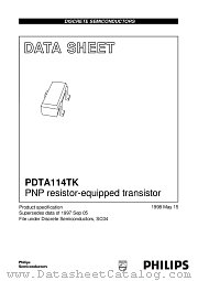 PDTA114TK datasheet pdf Philips