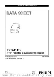 PDTA114TU datasheet pdf Philips
