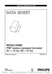 PDTA114YEF datasheet pdf Philips