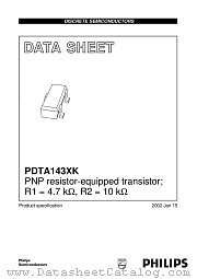PDTA143XK datasheet pdf Philips