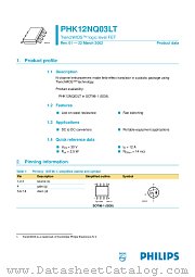 PHK12NQ03LT datasheet pdf Philips