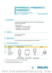 PHE83N03LT datasheet pdf Philips
