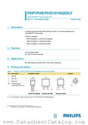 PHB101NQ03LT datasheet pdf Philips