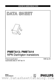 PMBTA13 datasheet pdf Philips