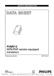 PUMD13 datasheet pdf Philips