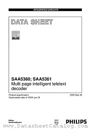 SAA5361HL/M1/1651 datasheet pdf Philips