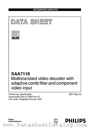 SAA7118 datasheet pdf Philips