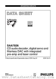 SAA7826HL datasheet pdf Philips