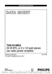TDA1518BQ datasheet pdf Philips