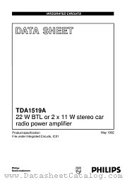 TDA1519A datasheet pdf Philips