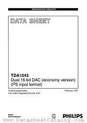 TDA1543 datasheet pdf Philips