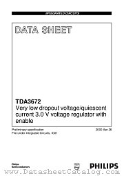 TDA3672AT datasheet pdf Philips