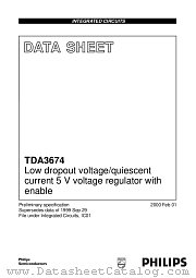TDA3674AT datasheet pdf Philips