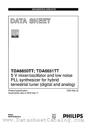 TDA6651 datasheet pdf Philips