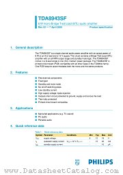 TDA8943SF datasheet pdf Philips