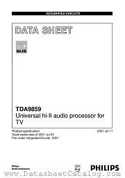 TDA9859 datasheet pdf Philips