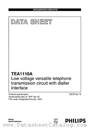 TEA1110A datasheet pdf Philips