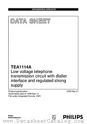 TEA1114A datasheet pdf Philips