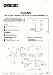 SL6640C datasheet pdf PLESSEY Semiconductors