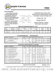 F2003 datasheet pdf Polyfet RF Devices