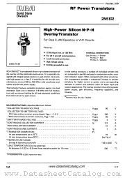 2N5102 datasheet pdf RCA Solid State