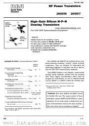 2N5917 datasheet pdf RCA Solid State