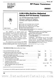 2N5921 datasheet pdf RCA Solid State