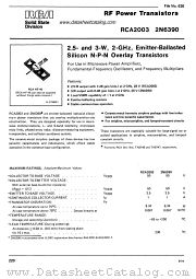 2N6390 datasheet pdf RCA Solid State