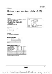 2SA2047 datasheet pdf ROHM