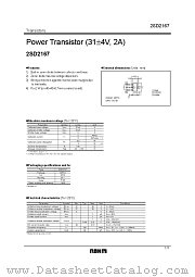 2SD2167 datasheet pdf ROHM
