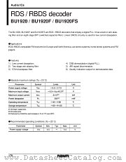 BU1920F datasheet pdf ROHM