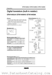 DTA114G  A datasheet pdf ROHM