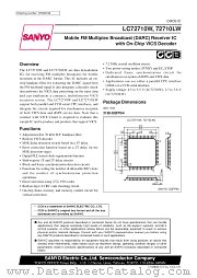 LC72710W datasheet pdf SANYO
