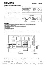 BTS308 datasheet pdf Siemens