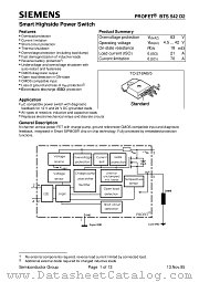 BTS542D2 datasheet pdf Siemens