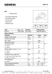 BUP314 datasheet pdf Siemens