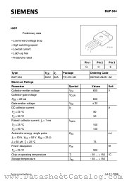 BUP604 datasheet pdf Siemens