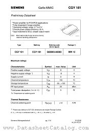 CGY181 datasheet pdf Siemens