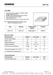CGY191 datasheet pdf Siemens