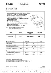 CGY60 datasheet pdf Siemens