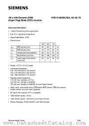 HYB314405BJ-70 datasheet pdf Siemens