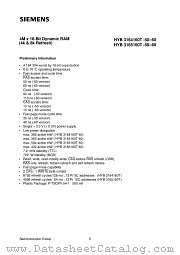 HYB3164160T datasheet pdf Siemens