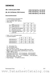HYB3166165AT-50 datasheet pdf Siemens