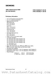 HYB3165400J-60 datasheet pdf Siemens