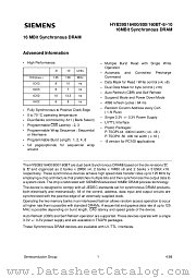 HYB39S16800BT-10 datasheet pdf Siemens