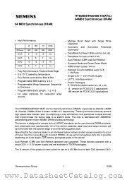 HYB39S64800AT-8 datasheet pdf Siemens